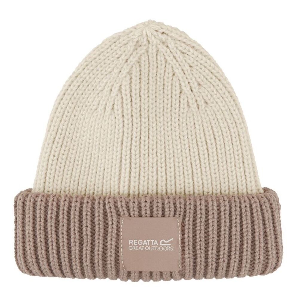 Regatta Childrens/Kids Connora Fisherman Logo Beanie / Light Vanilla/Warm Taupe